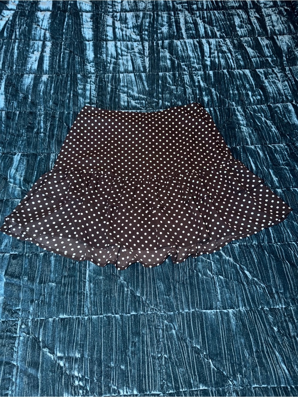Forever 21 Black & White Polka Dot Ruffle Mini Skirt